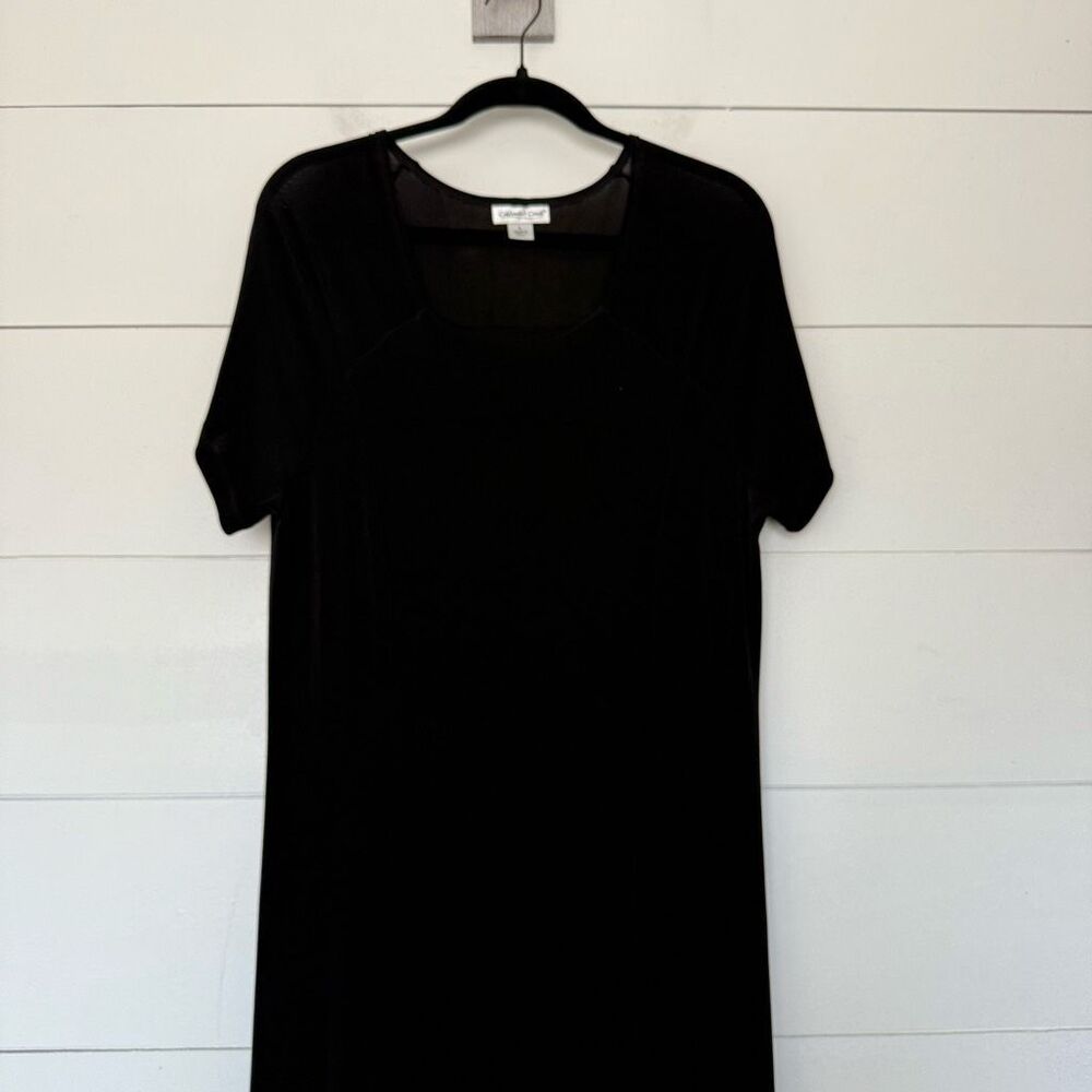Coldwater Creek Women’s Large Black Acetate Slinky Maxi Dress Stretchy